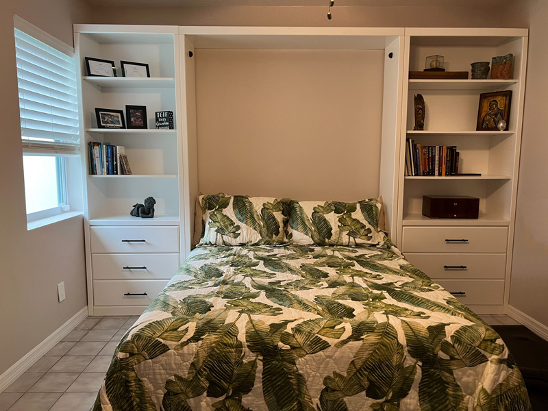 Square Shaker 9 Panel Murphy Wall Bed with Hidden Desk, Hidden Leg and Pier  Cabinet - Clearwater, FL Patch